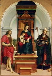 Die Madonna und das Kind mit St. Johannes dem Täufer und St. Nikolaus von Bari, 1505